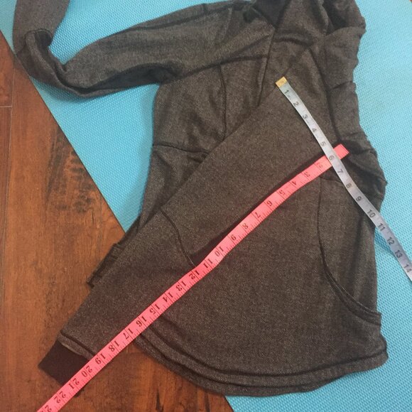 Lululemon Base Runner 1/2 Zip Heathered Herringbone Heathered Black Blac… - Picture 12 of 13